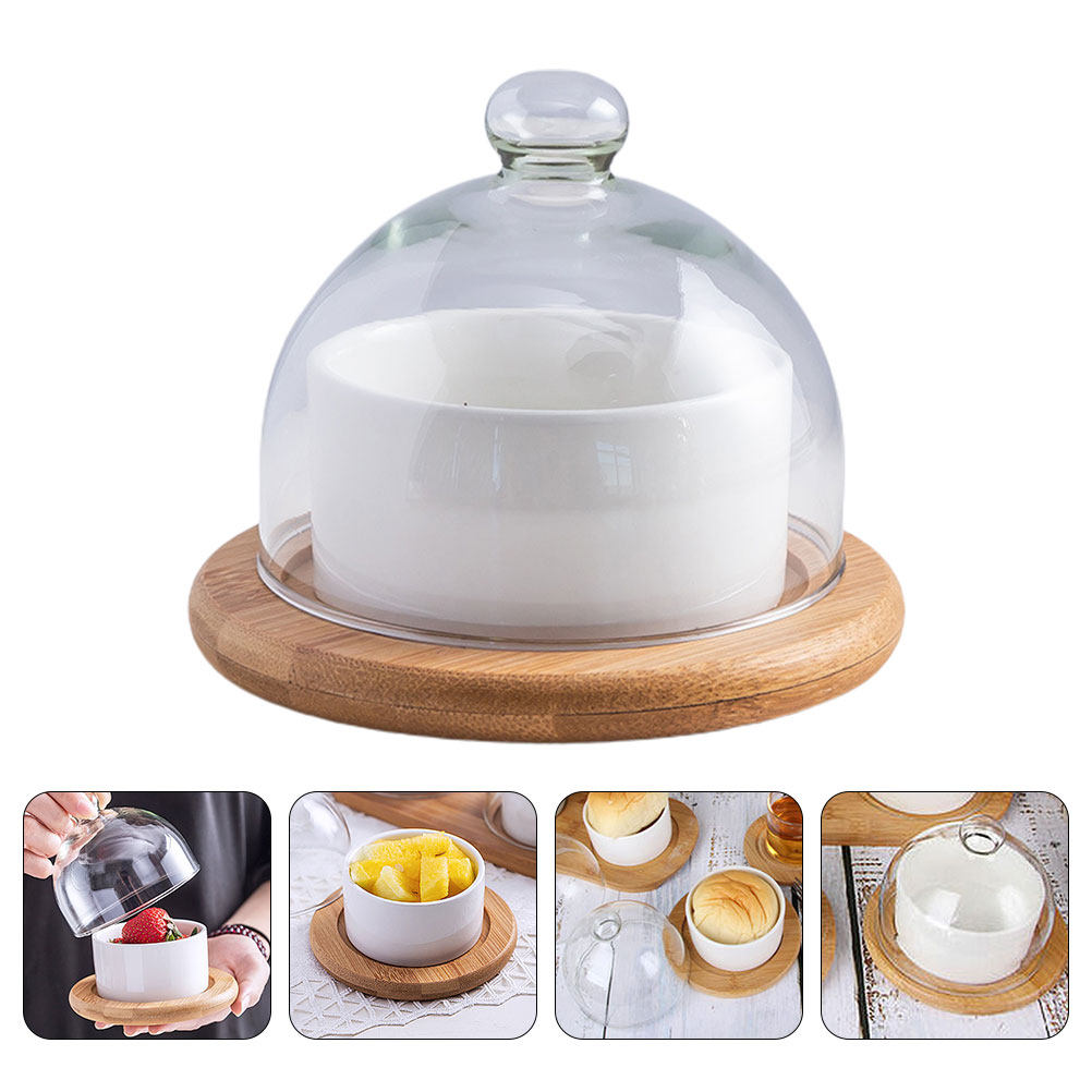 Ceramic Salad Bowl Set with Cl - đánh giá và giá Plastic Dome Clear